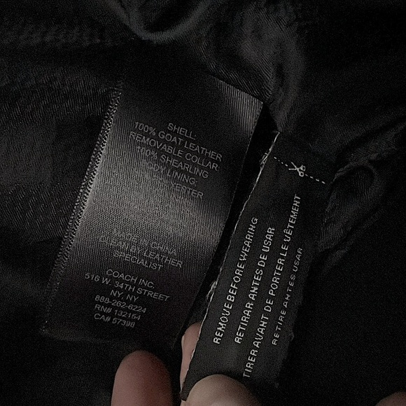 COACH Men’s Goat Leather Moto Jacket - Picture 11 of 12